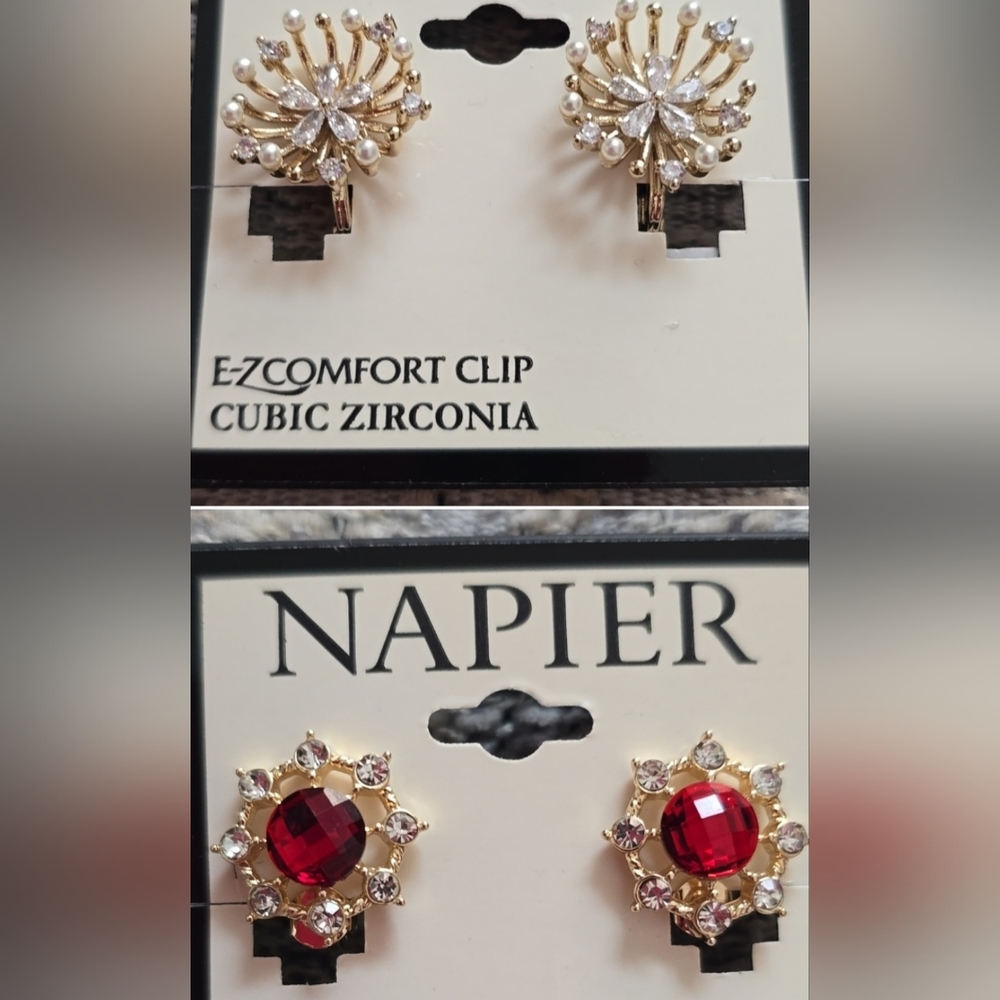 NAPIER BRAND WOMENS FASHION JEWELRY CLIP-ON EARRINGS BUNDLE